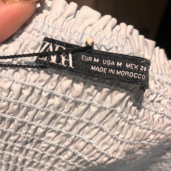 Zara Baby Blue Smocked Tiered Maxi Dress Size medium - Picture 5 of 6